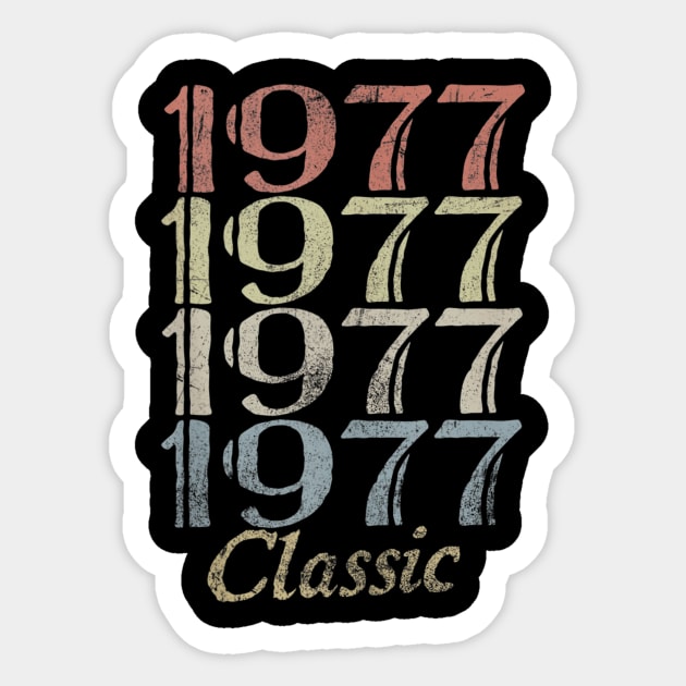 43rd Birthday Gift 43 Years Old Retro Vintage 1977 Classic Sticker by bummersempre66